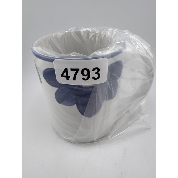 International Tablework Blue Napoli Stoneware Cup 153‎ Blue Yellow Flower - Picture 7 of 7